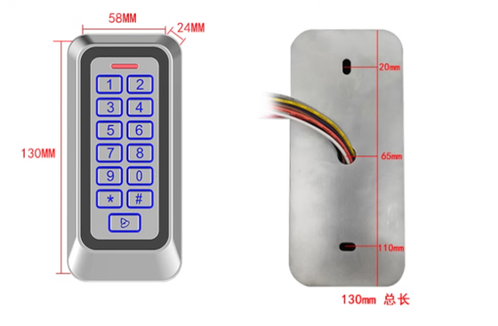 مقاوم للماء IP67 الحجرة المعدنية بطاقة RFID لوحة مفاتيح التحكم في الوصول بمفردها مع 1000 مستخدم