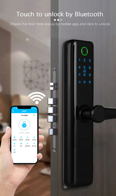 FCC Black Bluetooth Fingerprint Sensor Lock Door Lock قياسي 6068 للشقق