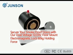 أمنوا أبوابكم ضد الدخان بجهدنا المزدوج الجهد 12 / 24 فولت الأرضية تركيب القفل الكهرومغناطيسي 60kg قوة الاحتفاظ